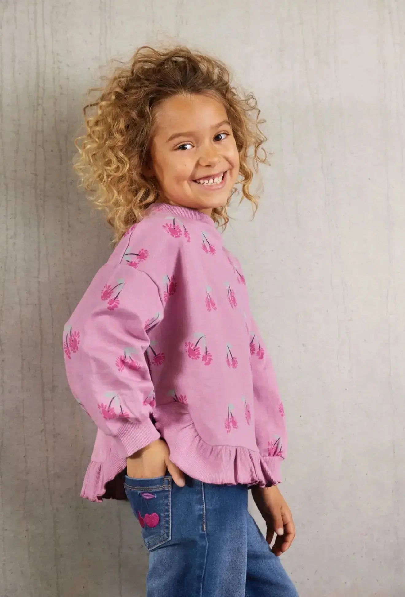 MINYMO Kinder Sweatshirt LS AOP - Gestricktes Sweatshirt Mokkini Kindermode Sweatshirt -knitted