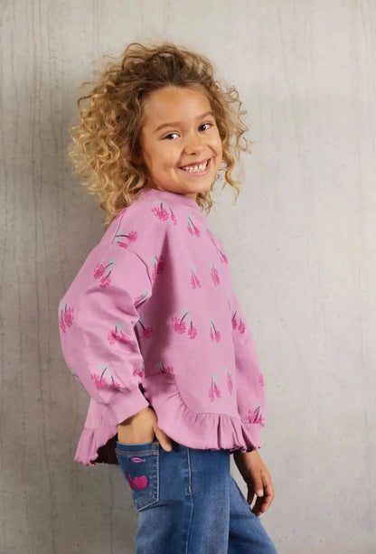 MINYMO Kinder Sweatshirt LS AOP - Gestricktes Sweatshirt Mokkini Kindermode Sweatshirt -knitted
