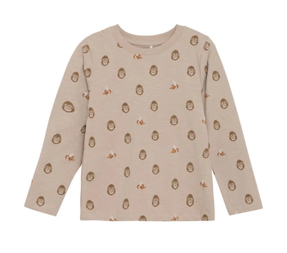 MINYMO Kinder T-Shirt LS AOP - Trendiges Langarmshirt Mokkini Kindermode T-shirt ls