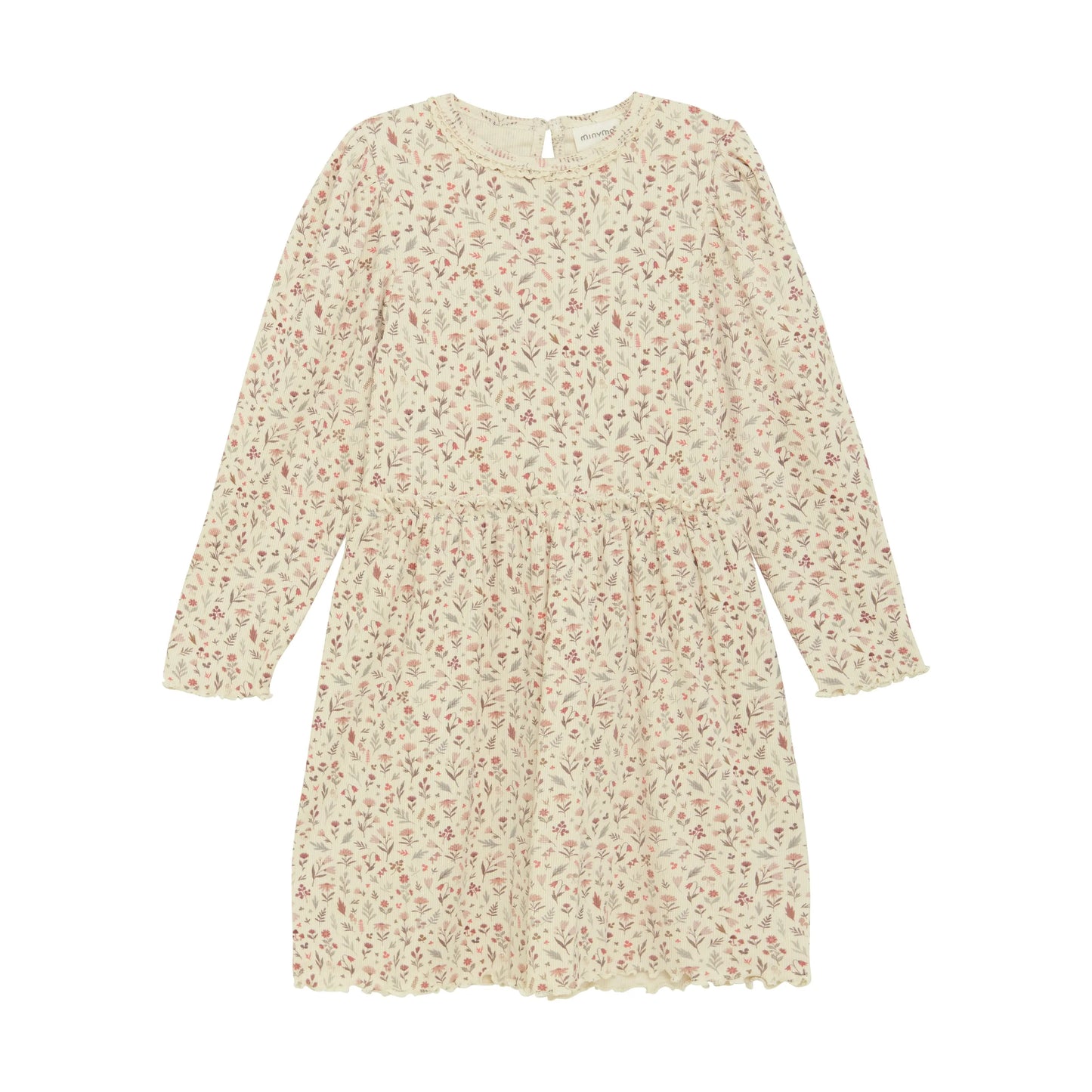 MINYMO Kinderkleid Langarm Allover-Muster - Strickkleid Mokkini Kindermode Dress - knitted
