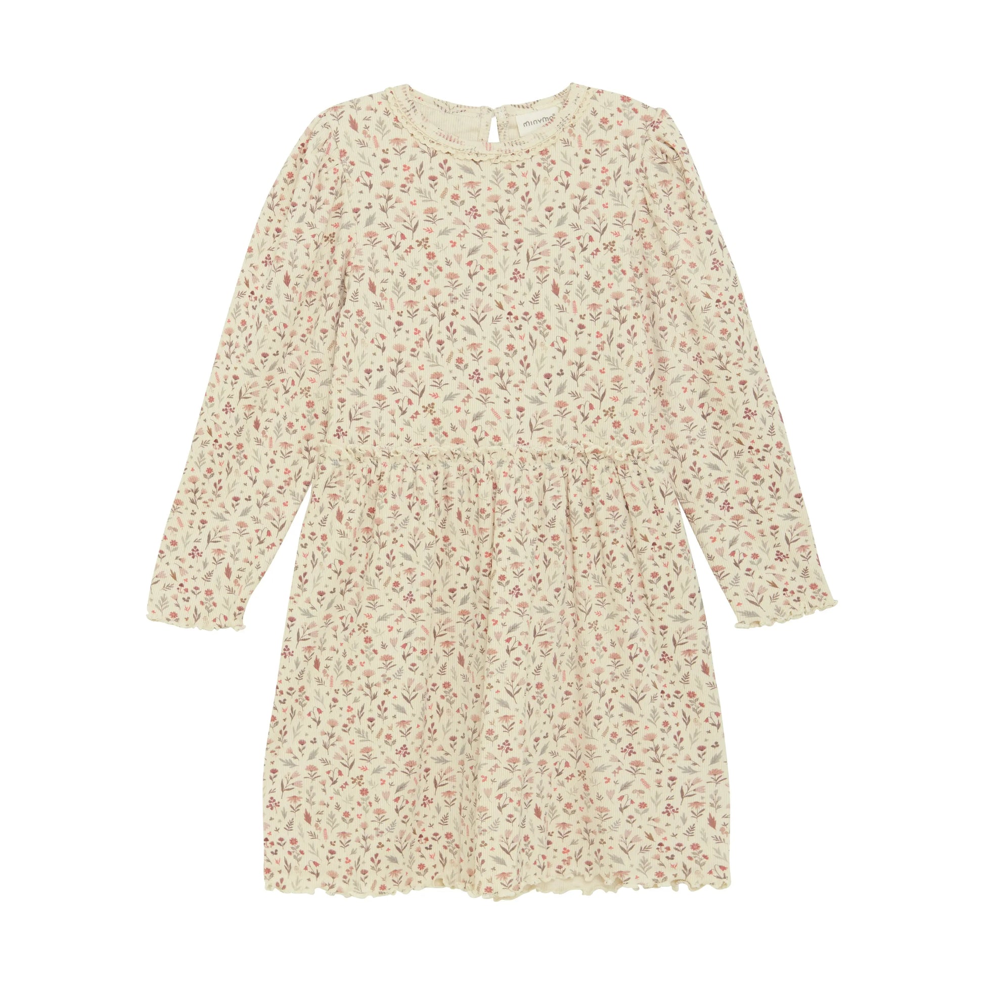 MINYMO Kinderkleid Langarm Allover-Muster - Strickkleid Mokkini Kindermode Dress - knitted