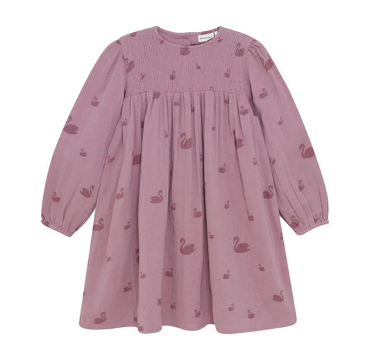 MINYMO Kinderkleid Langarm Allover-Print - Dress LS AOP Mokkini Kindermode Dress -woven