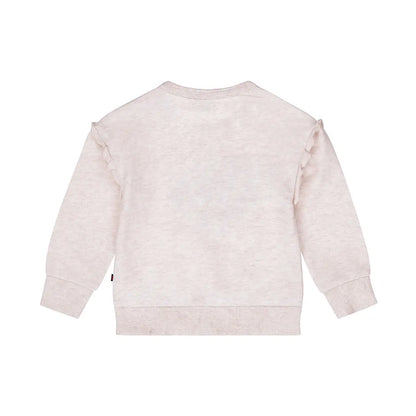 Mädchen-Sweatshirt – Beige-Grau & Herz-Leopardenmuster, Herbst/Winter 2024 - Sweatshirt - Dirkje