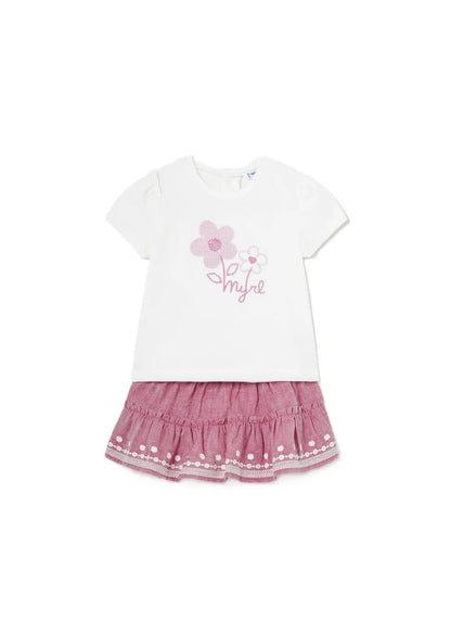Mayoral Baby Set T-Shirt & Rock mit Blumen-Print Mokkini Kindermode Set