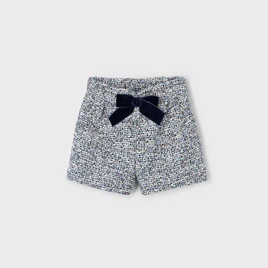 Mayoral Bermuda Tweed mit Schleife Mokkini Kindermode Shorts