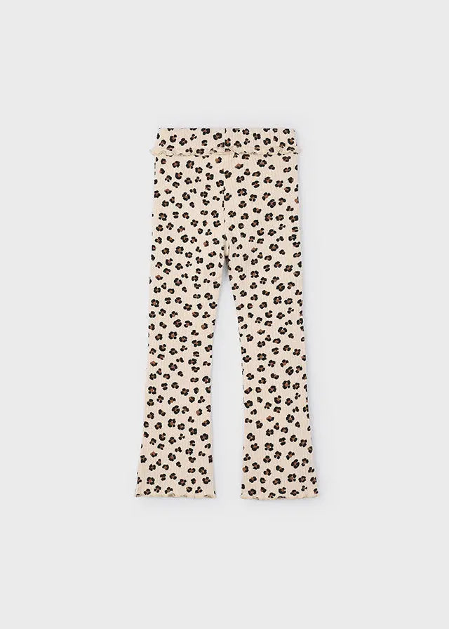 Mayoral Flare-Leggings Animalprint Beige Mokkini Kindermode Leggings