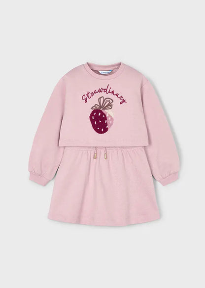 Mayoral Fleecekleid Rosa mit Erdbeer-Motiv Mokkini Kindermode Kleid