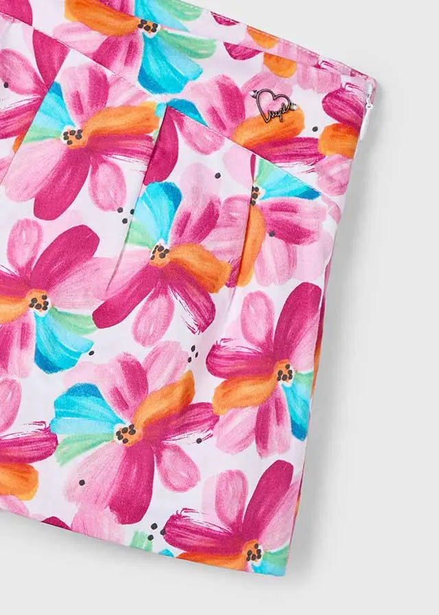 Mayoral Hosenrock mit floralem Print in pink Mokkini Kindermode Shorts
