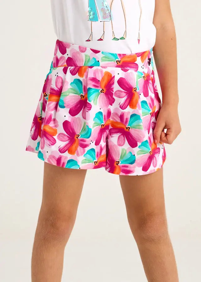 Mayoral Hosenrock mit floralem Print in pink Mokkini Kindermode Shorts