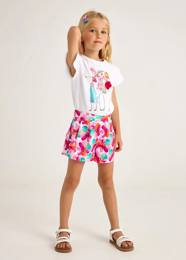 Mayoral Hosenrock mit floralem Print in pink Mokkini Kindermode Shorts