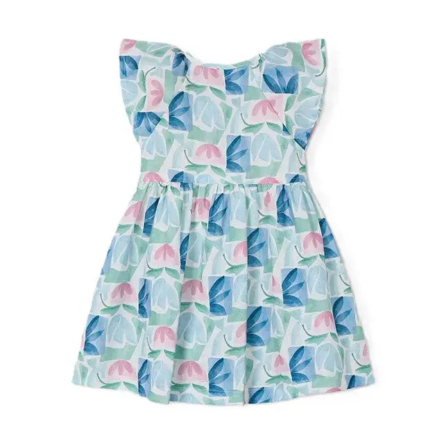 Mayoral Kleid in Minzgrün mit Allover-Blumenprint Mokkini Kindermode Kleid