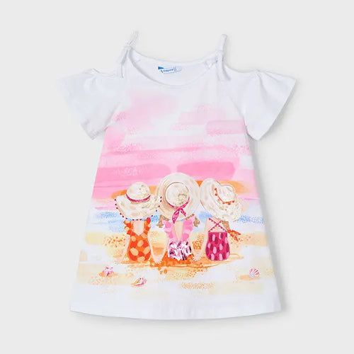 Mayoral Kleid mit Strandmotiv und Paillettenakzente