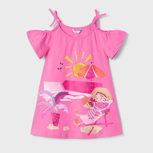 Mayoral Kleid mit Urlaubsprint und verspielten Details