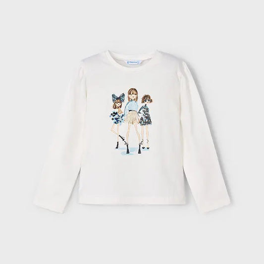 Mayoral Langarmshirt mit Freundinnen-Motiv Mokkini Kindermode T-Shirt Langarm