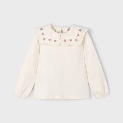 Mayoral Langarmshirt mit Stickerei & Rüschen Mokkini Kindermode Langarmshirt