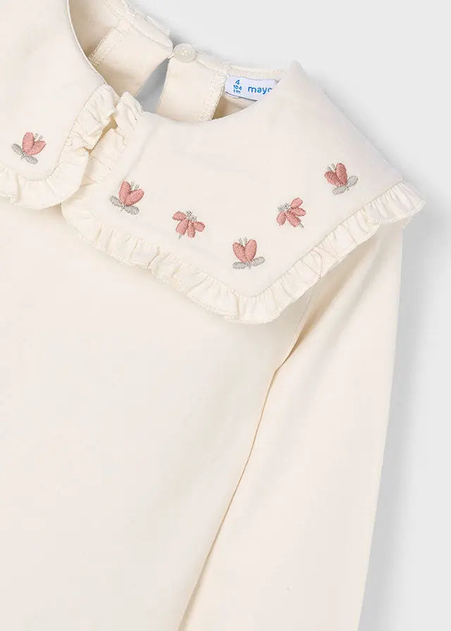 Mayoral Langarmshirt mit Stickerei & Rüschen Mokkini Kindermode Langarmshirt