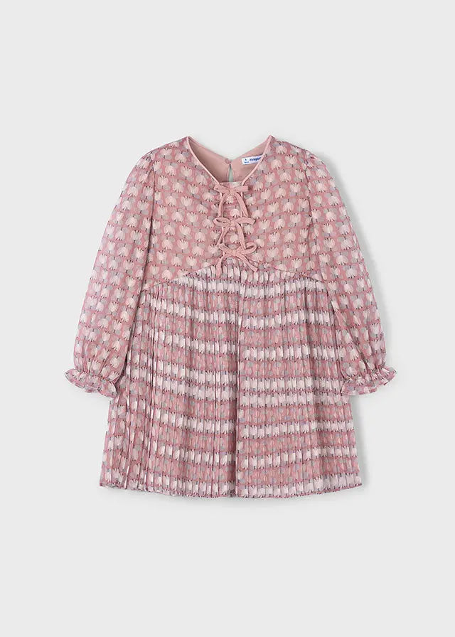 Mayoral Plissee-Kleid Rosa mit Blumenprint Mokkini Kindermode Kleid
