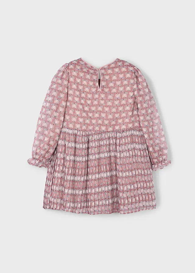 Mayoral Plissee-Kleid Rosa mit Blumenprint Mokkini Kindermode Kleid