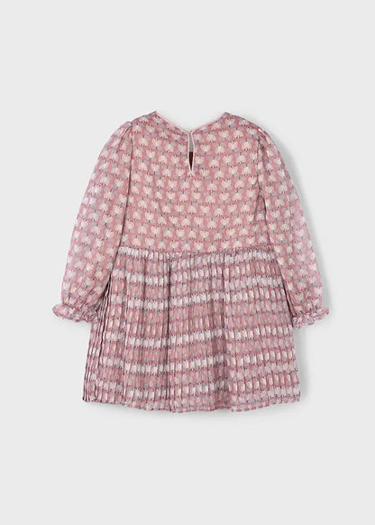 Mayoral Plissee-Kleid Rosa mit Blumenprint Mokkini Kindermode Kleid