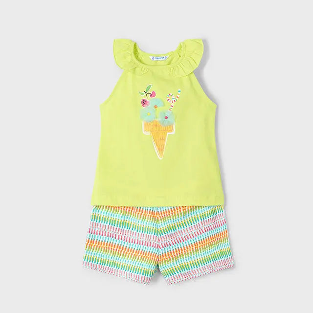 Mayoral Set T-Shirt mit Eiscreme-Motiv und Shorts