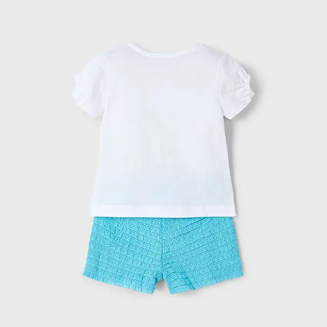 Mayoral Set -T-Shirt mit Fahrrad-Motiv und Shorts Mokkini Kindermode Mädchen Set