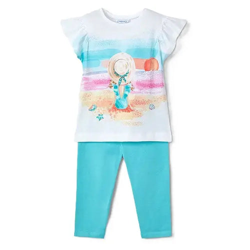 Mayoral Set - T-Shirt mit Strandmotiv und Leggings