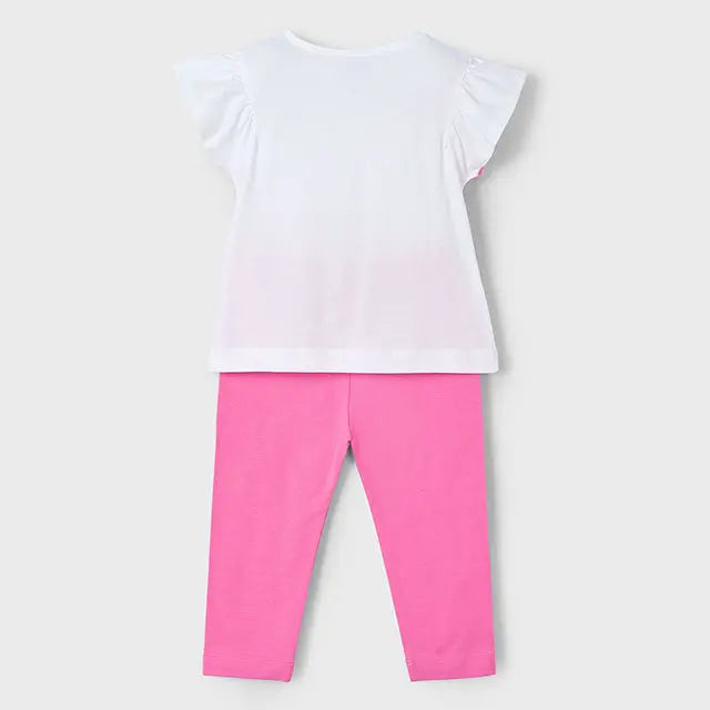 Mayoral Set - T-Shirt mit Strandmotiv und Leggings in Rosa Mokkini Kindermode Mädchen Set