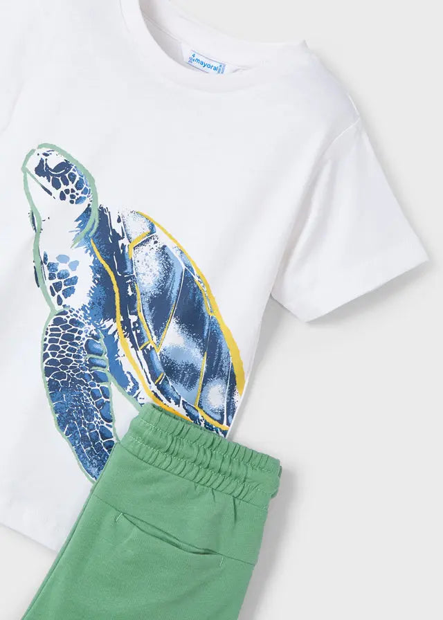 Mayoral Set aus T-Shirt und Shorts mit Schildkröten-Motiv Mokkini Kindermode Set