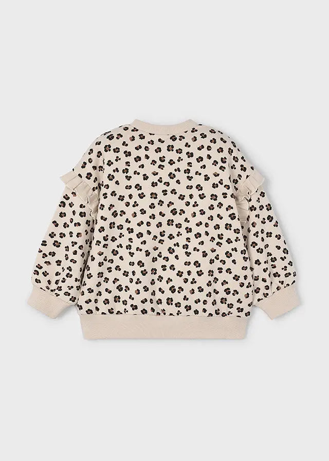Mayoral Sweatshirt Animalprint mit Volant-Ärmeln Mokkini Kindermode Sweatshirt