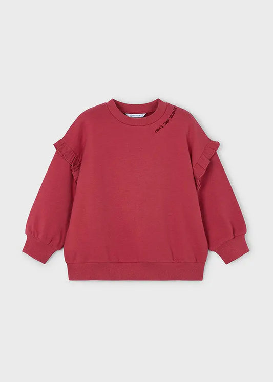 Mayoral Sweatshirt mit Volants & Katzenmotiv Mokkini Kindermode Sweatshirt