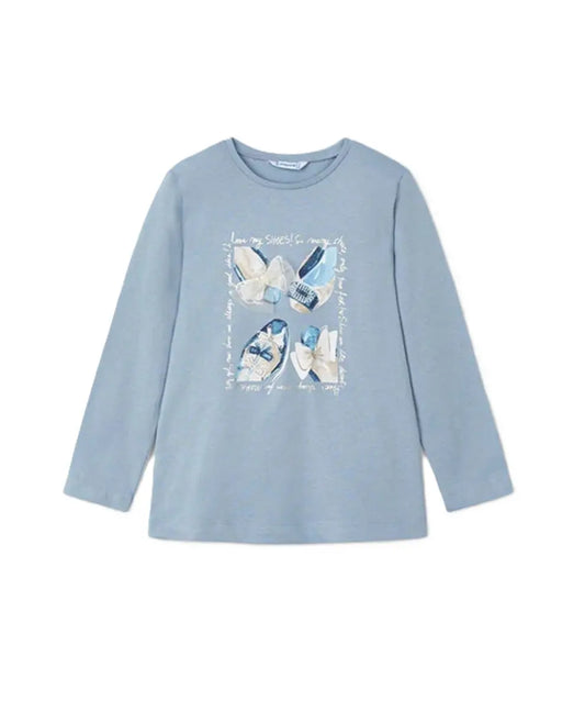 Mayoral T-Shirt Langarm mit Schuh-Motiv Mokkini Kindermode Langarmshirt
