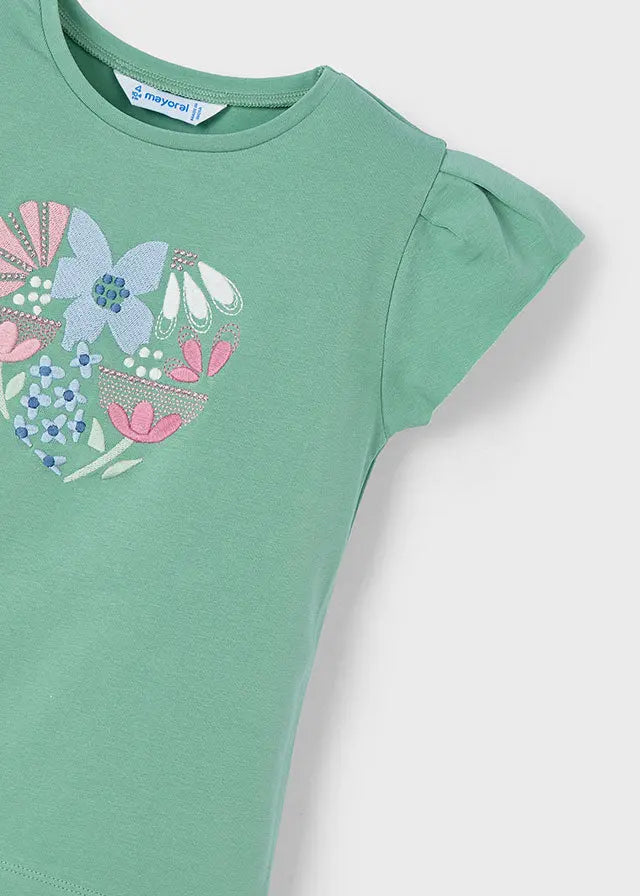 Mayoral T-Shirt mit Herzen und floralen Motiven Mokkini Kindermode T-Shirt
