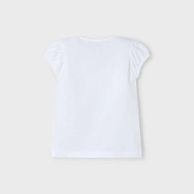 Mayoral T-Shirt mit glamourösem Beautygirls und Puffärmeln Mokkini Kindermode T-Shirt