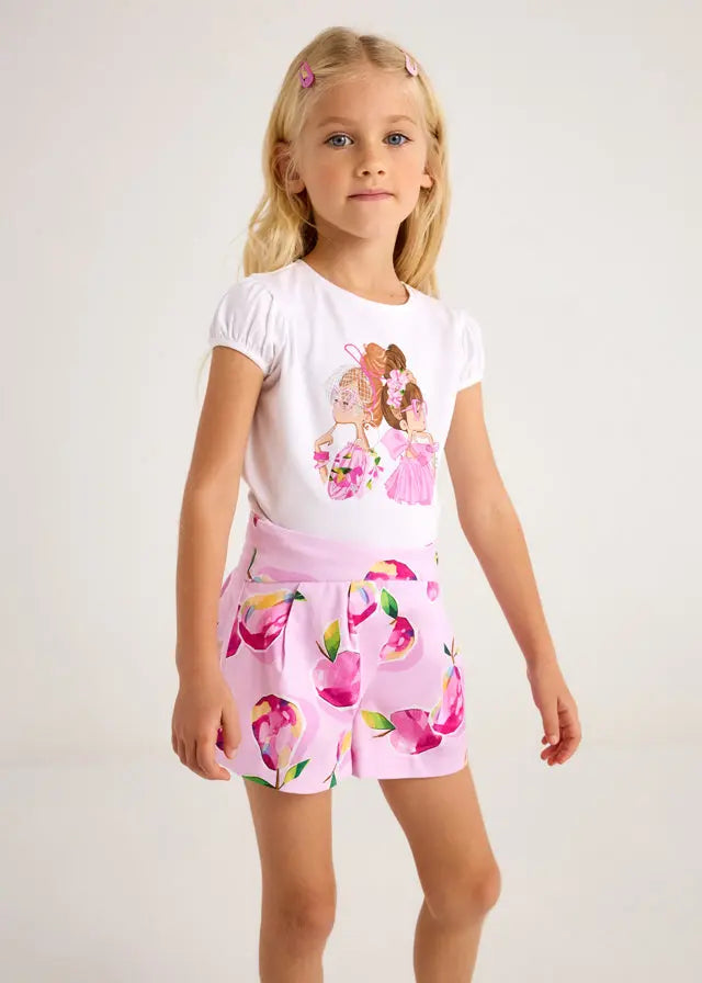 Mayoral T-Shirt mit glamourösem Beautygirls und Puffärmeln Mokkini Kindermode T-Shirt