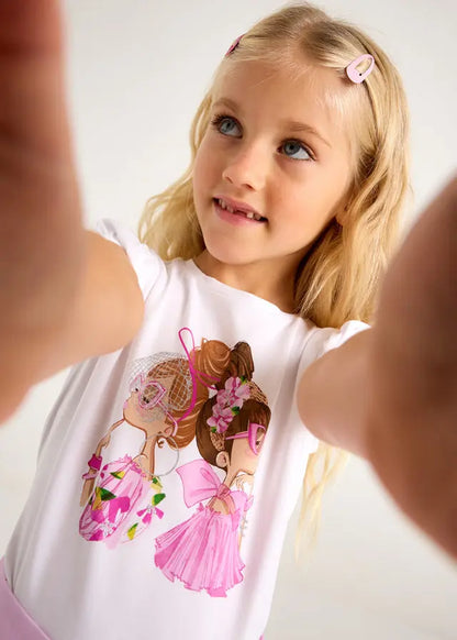 Mayoral T-Shirt mit glamourösem Beautygirls und Puffärmeln Mokkini Kindermode T-Shirt