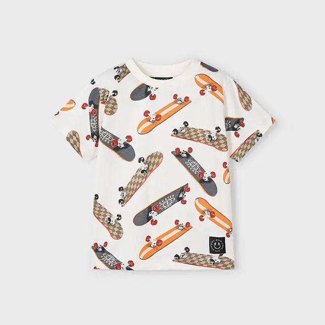Mayoral T-Shirt mit lebendigem Skateboard-Motiv