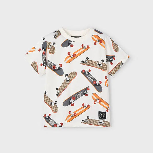 Mayoral T-Shirt mit lebendigem Skateboard-Motiv