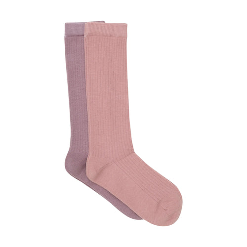 Minymo 2er-Pack Kniesocken mit Rippstruktur