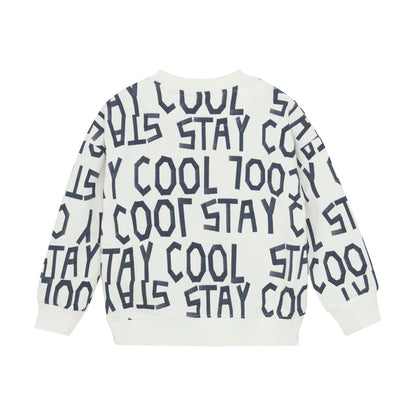 Minymo Jungen Sweatshirt "Stay Cool" in Weiß mit auffälligem Print Mokkini Kindermode Gesperrt