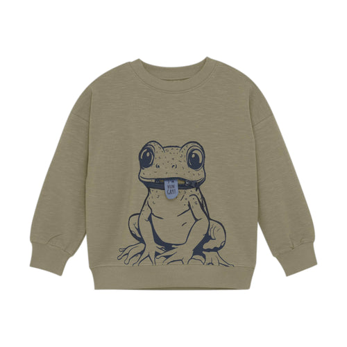 Minymo Sweatshirt für Jungen | Froschmotiv & Timber Wolf