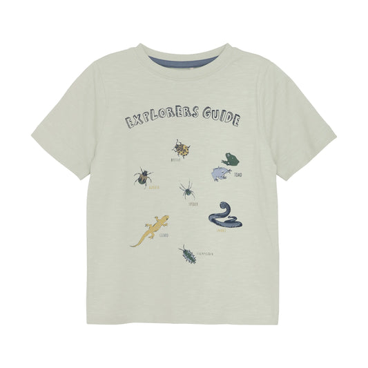 Minymo Jungen T-Shirt "Explorers Guide" in Hellgrün Mokkini Kindermode Gesperrt