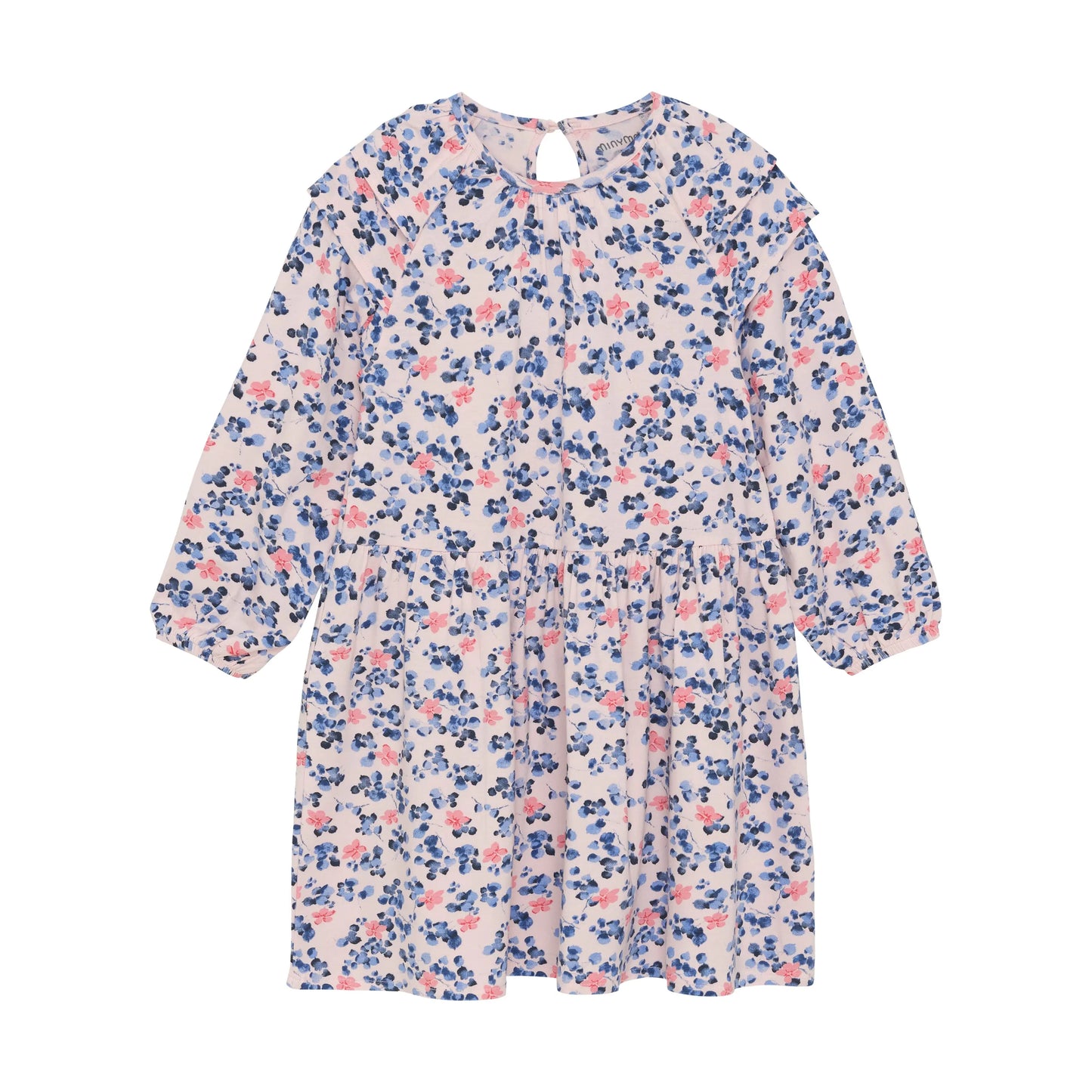 Minymo Kleid mit Blumenmuster und Rüschenkragen Mokkini Kindermode Gesperrt