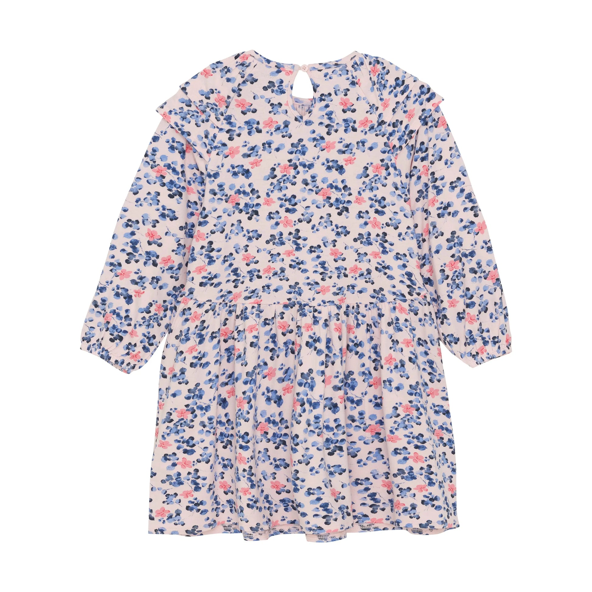 Minymo Kleid mit Blumenmuster und Rüschenkragen Mokkini Kindermode Gesperrt