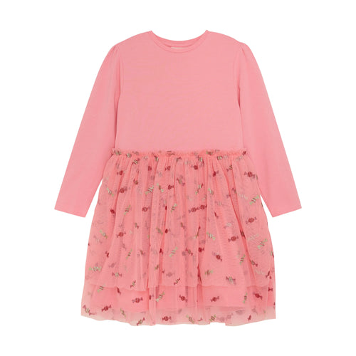 Minymo Kleid mit Tüllrock und Glitzerbonbon-Motiven