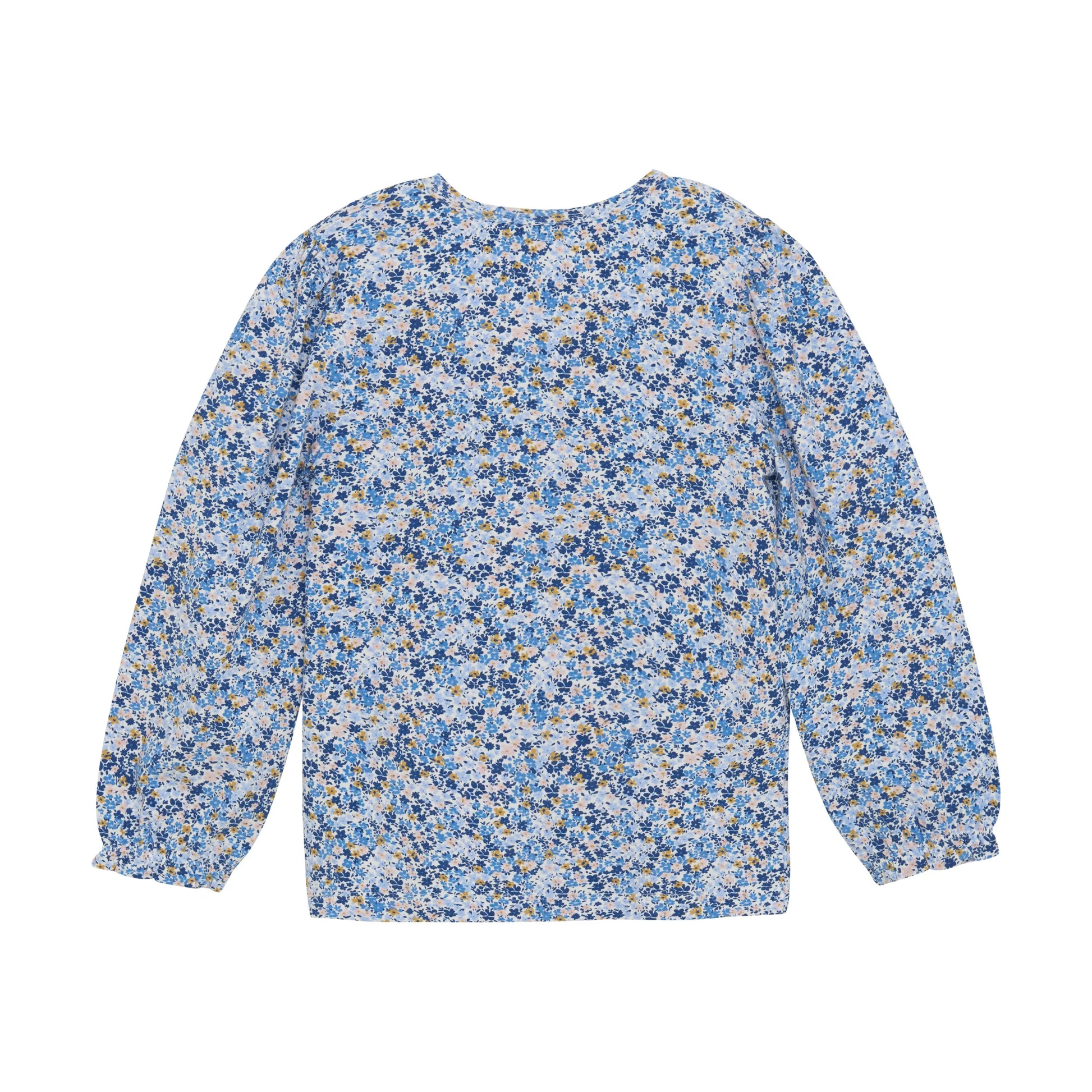 Minymo Langarmbluse mit floralen Mustern in Blau und Gelb Mokkini Kindermode Gesperrt
