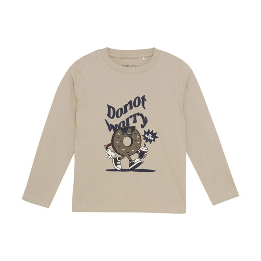 Minymo Langarmshirt mit Donut-Motiv Mokkini Kindermode T-Shirt Langarm