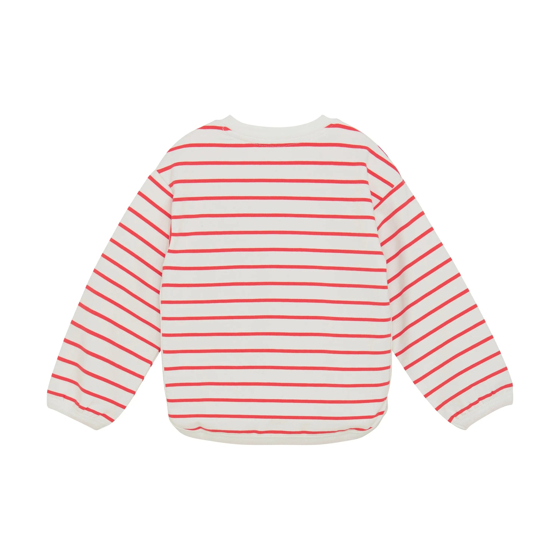 Minymo Langarmshirt mit roten Streifen und Blumenstickerei Mokkini Kindermode Gesperrt