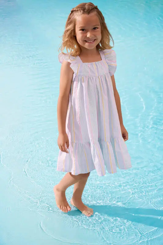 Minymo Mädchen Sommerkleid mit Streifen und Rüschendetails Mokkini Kindermode Gesperrt