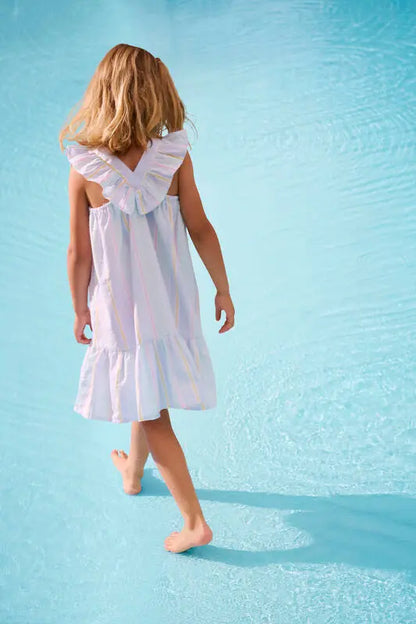 Minymo Mädchen Sommerkleid mit Streifen und Rüschendetails Mokkini Kindermode Gesperrt