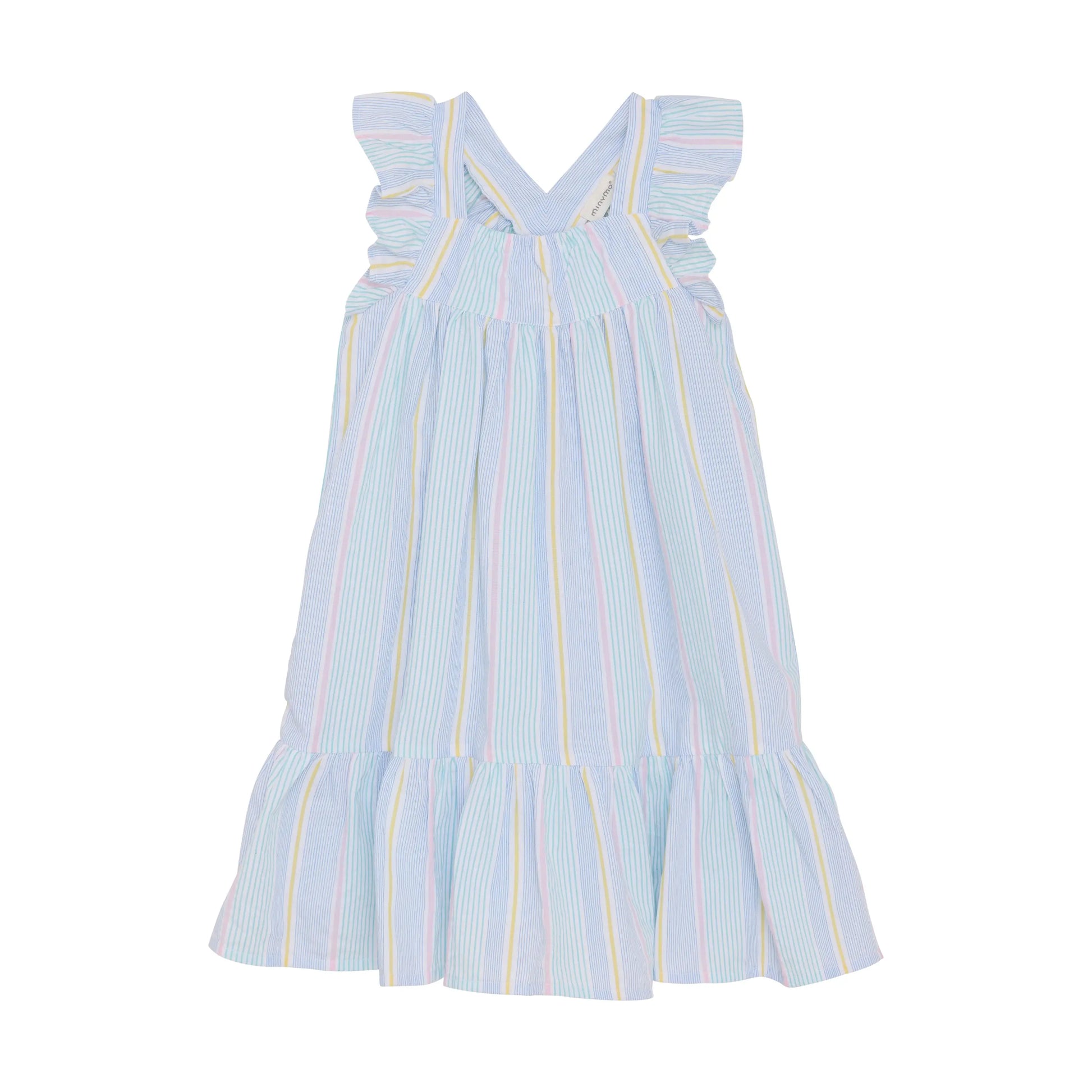 Minymo Mädchen Sommerkleid mit Streifen und Rüschendetails Mokkini Kindermode Gesperrt